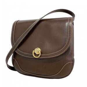 Gucci shoulder bag, old leather, brown, women's